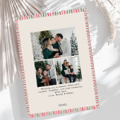 Preppy Holiday Card with Monogram and Family Photo シーズンカード