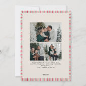 Preppy Holiday Card with Monogram and Family Photo シーズンカード (裏面)
