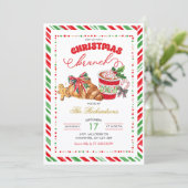 Preppy Holiday Pastries Christmas Brunch Party 招待状 (スタンド正面)