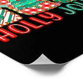 Preppy Holly Xmas Jolly Vibes Bow Christmas Girl W ポスター (角)