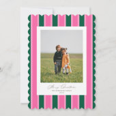 Preppy Joy Christmas Photo Card Scalloped Holiday シーズンカード (正面)