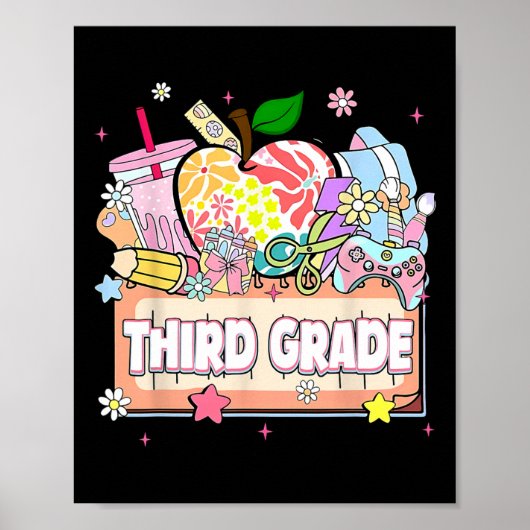 Preppy Kids Third Grade Grad 2025 Preschool 3rd Gr ポスター (正面)
