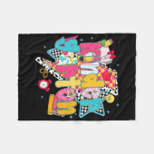 Preppy Kindergarten Dream Team Back To School Teac フリースブランケット (正面(横))