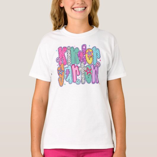 Preppy Kindergarten First Day of School Coquette Tシャツ (正面)