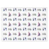 Preppy Ladies Derby Party Blue Heels Hats & Juleps テーブルクロス (正面(横))