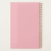 Preppy Lemon Blossom Floral Pink Striped プランナー手帳 (裏面)