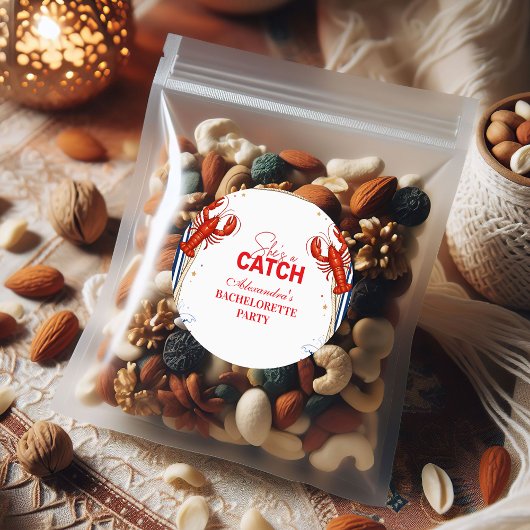 Preppy Lobster Seaside Bachelorette Party ラウンドシール