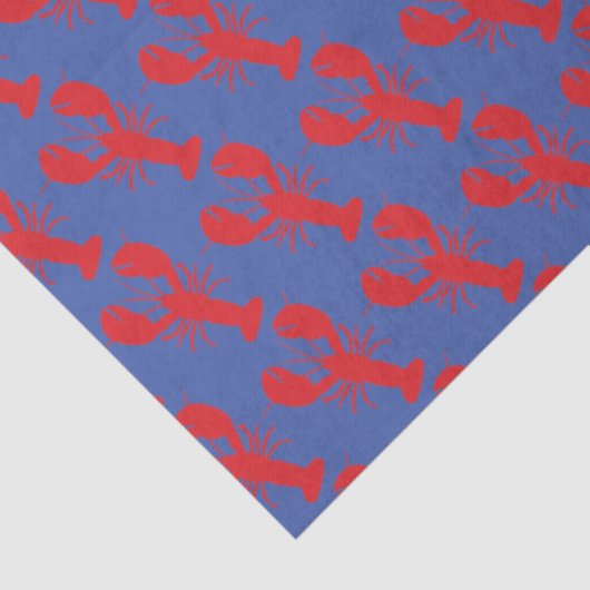 Preppy Lobsters Red Blue Maine Coast Pattern Fun 薄葉紙 (詳細)