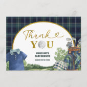Preppy Luxury Golf Baby Shower Thank You Card エンクロージャーカード (正面)
