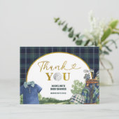 Preppy Luxury Golf Baby Shower Thank You Card エンクロージャーカード (スタンド正面)