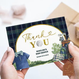 Preppy Luxury Golf Baby Shower Thank You Card エンクロージャーカード