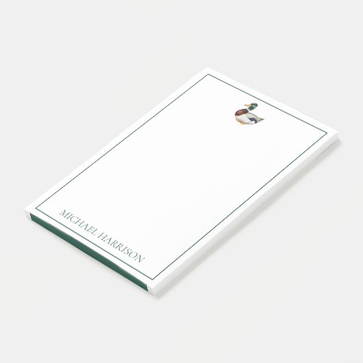 Preppy Mallard Duck Personalized ポストイット (アングル)