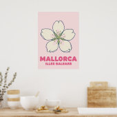 Preppy Mallorca Flower Poster – Pink Aesthetic ポスター (キッチン)