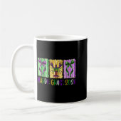 Preppy Mardi Gras 2026 Crawfish Bow Fleur De Lis W コーヒーマグカップ (左)