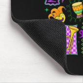 Preppy Mardi Gras Jester Hat Mask King Cake Carniv マウスパッド (コーナー)