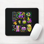 Preppy Mardi Gras Jester Hat Mask King Cake Carniv マウスパッド (マウス)