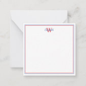 Preppy Nautical Sailboats Monogram ノートカード (正面)