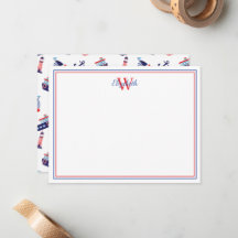 Preppy Nautical Sailboats Monogram