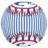 Preppy Nautical Stripes and Anchor Personalized ソフトボール (裏面)