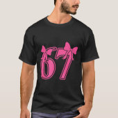 Preppy Nk Coquette Bow Lace 67 Six Seven Meme Wome Tシャツ (正面)