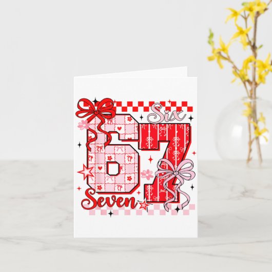 Preppy Nk Valentine 67 Six Seven Meme Valentines D カード (黄色い花)