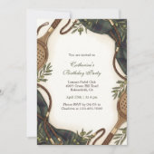 Preppy Padel Club Tartan Birthday Party 招待状 (正面)