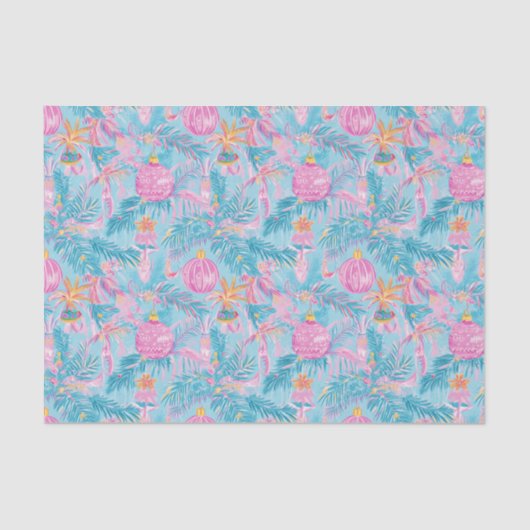 Preppy Palm Beach Christmas Trees & Ornaments 薄葉紙 (正面)