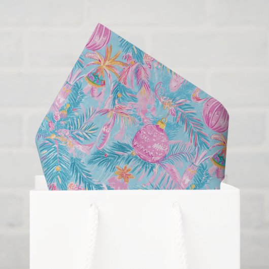 Preppy Palm Beach Christmas Trees & Ornaments 薄葉紙 (ギフトバッグ)