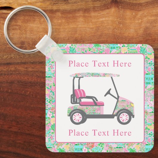 Preppy Palm Beach Golf Cart キーホルダー (正面)