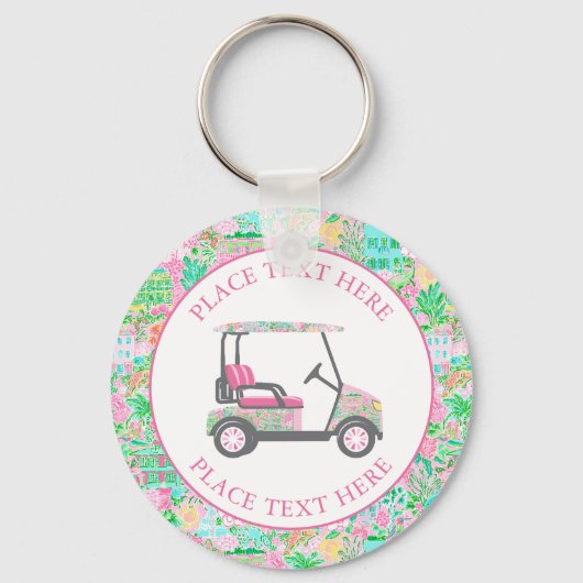 Preppy Palm Beach Golf Cart キーホルダー (正面)