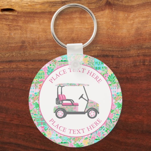 Preppy Palm Beach Golf Cart キーホルダー (正面)