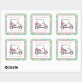 Preppy Palm Beach Golf Cart スクエアシール (シート)