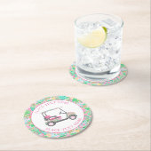 Preppy Palm Beach Golf Cart ラウンドペーパーコースター (インサイチュ)