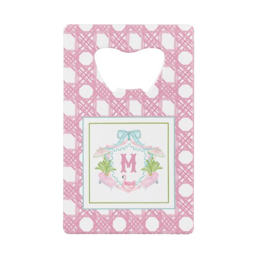 Preppy Palm Beach Monogram Crest クレジットカード栓抜き (正面)