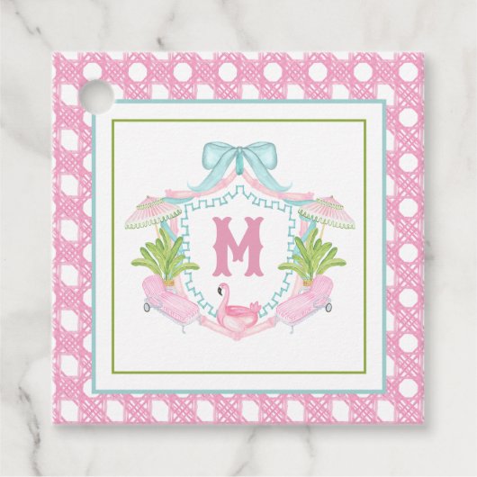 Preppy Palm Beach Monogram Crest フェイバータグ (正面)