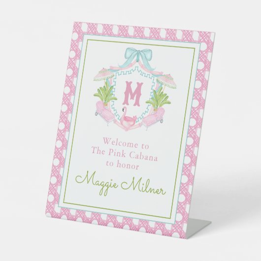 Preppy Palm Beach Monogram Crest 台座サイン (正面)