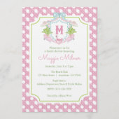 Preppy Palm Beach Monogram Crest 招待状 (正面)