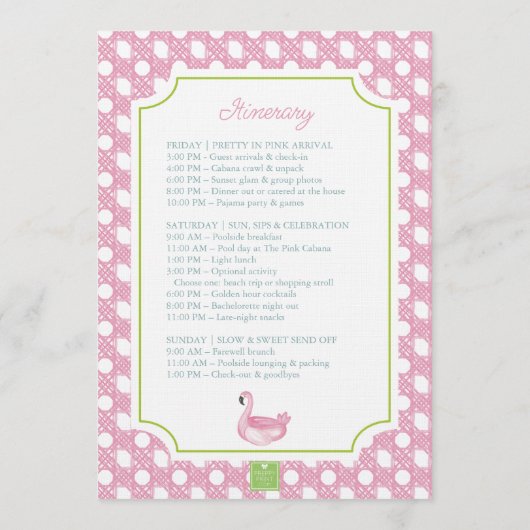 Preppy Palm Beach Monogram Crest Party 招待状 (裏面)