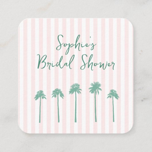 Preppy Palm Springs Bridal Shower QR Code RSVP エンクロージャーカード (裏面)