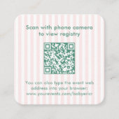 Preppy Palm Springs Bridal Shower QR Code RSVP エンクロージャーカード (正面)