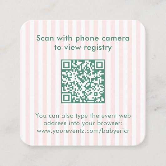 Preppy Palm Springs Bridal Shower QR Code RSVP エンクロージャーカード (正面)