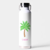 Preppy Palm Tree Personalized  ウォーターボトル (正面)