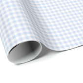 Preppy Pastel blue Gingham Wrapping Paper ラッピングペーパー (ロールコーナー)