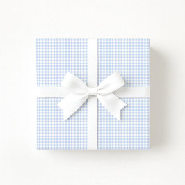 Preppy Pastel blue Gingham Wrapping Paper ラッピングペーパー