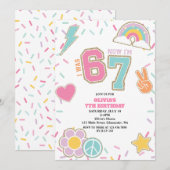 Preppy Patch 67  7TH Birthday 招待状 (正面/裏面)