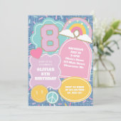 Preppy Patch denim 8th Birthday 招待状 (スタンド正面)