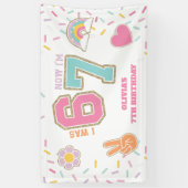 Preppy Patch I was SIX now I'm SEVEN 7th Birthday 横断幕 (縦)