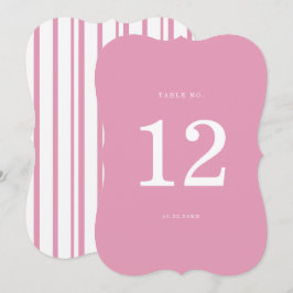 Preppy Peony Pink Chic Die Cut Wedding Table Numbe 招待状