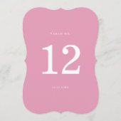 Preppy Peony Pink Chic Die Cut Wedding Table Numbe 招待状 (正面)