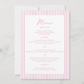 Preppy Peony Pink Chic Monogram Wedding Menu Card 招待状 (正面)